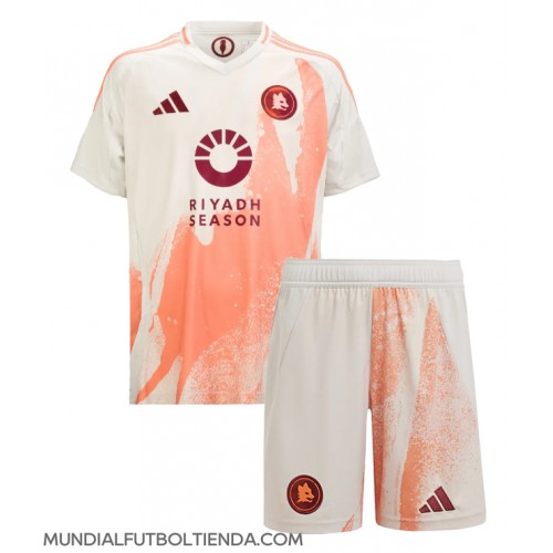 Camiseta AS Roma Segunda Equipación Replica 2024-25 para niños mangas cortas (+ Pantalones cortos)